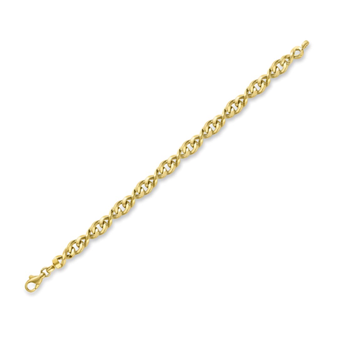 9ct Yellow Gold Graduated Curb Bracelet