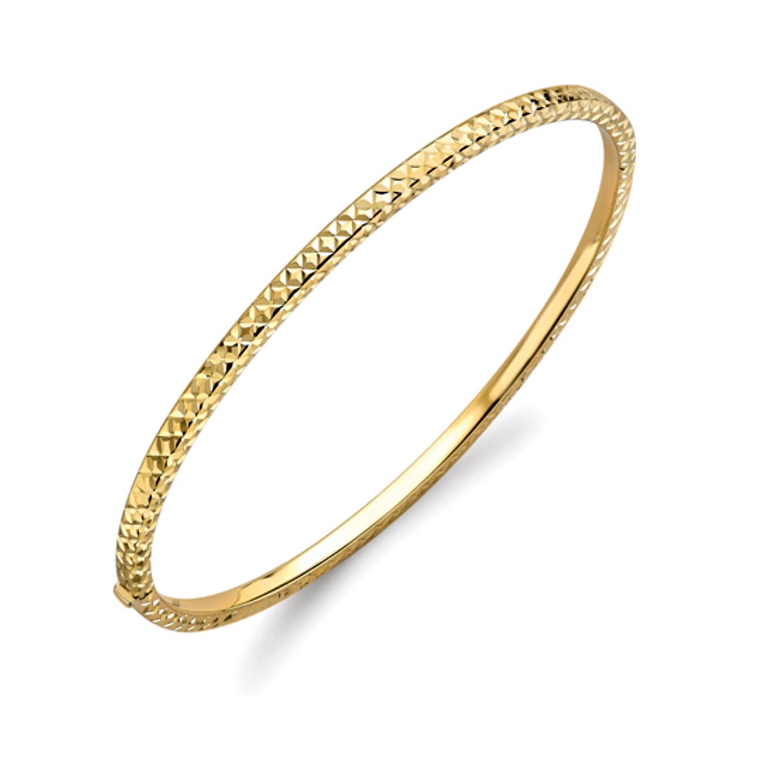 9ct Yellow Gold Hinged Bangle