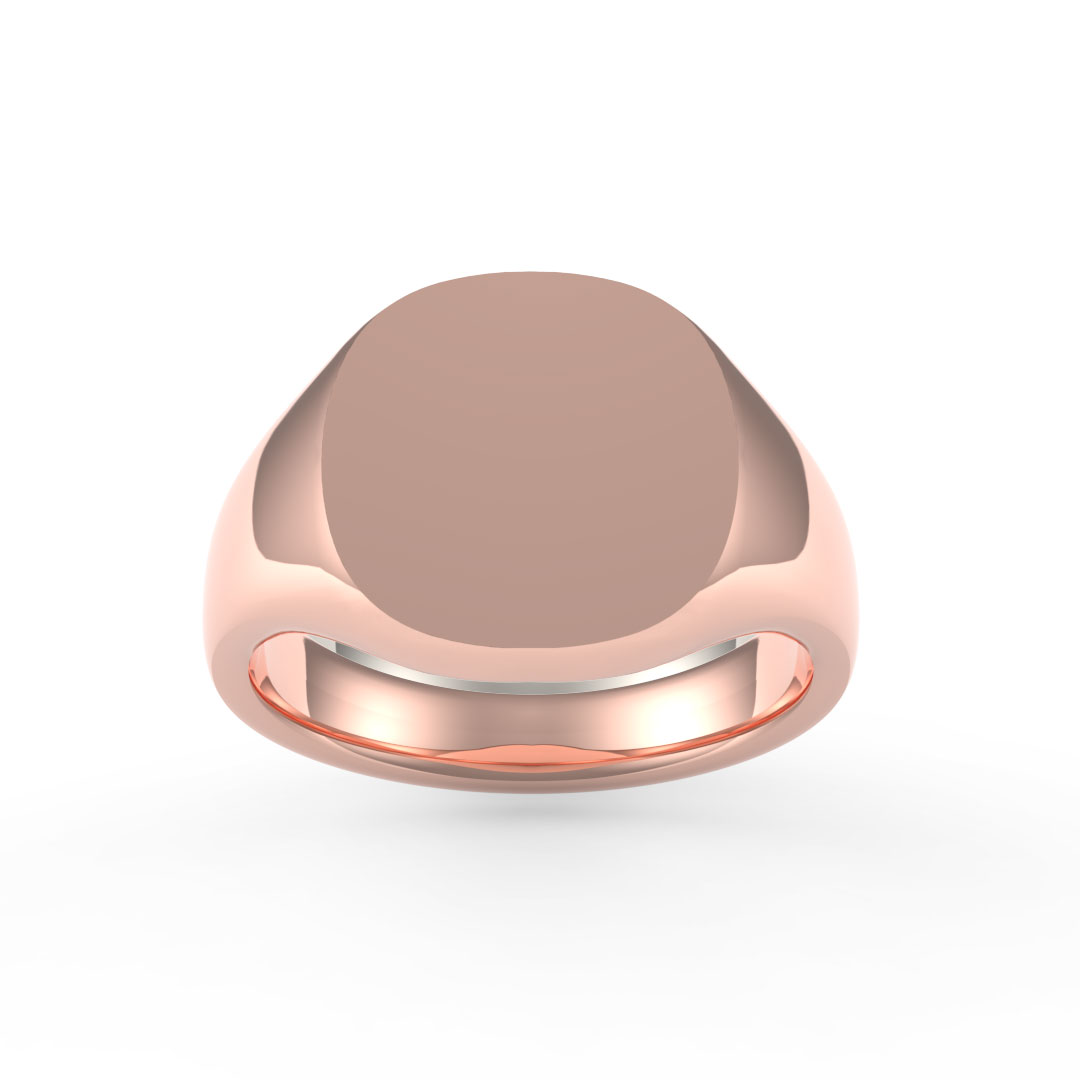 Cushion Plate 18ct Rose Gold Signet Ring