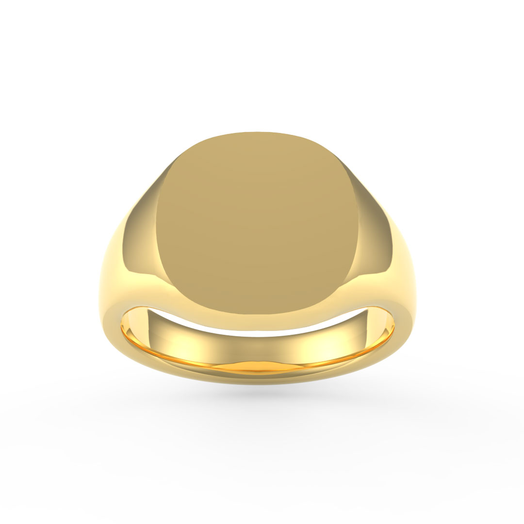 Cushion Plate 18ct Yellow Gold Signet Ring