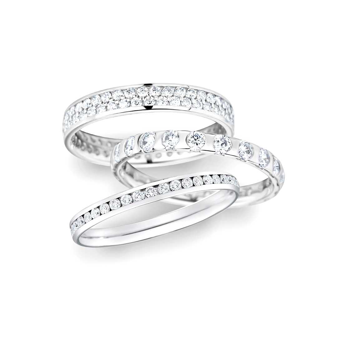 Diamond Grouped Wedding Rings