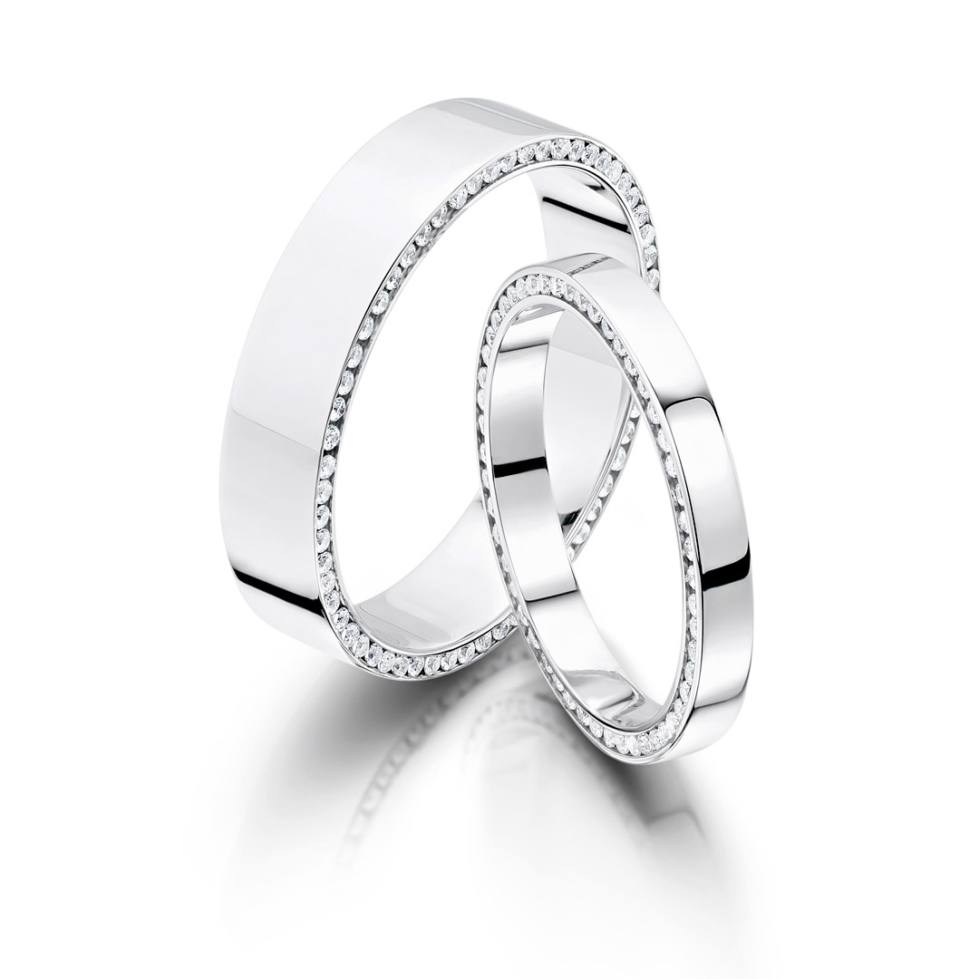 Flat Court Diamond Wedding Bands