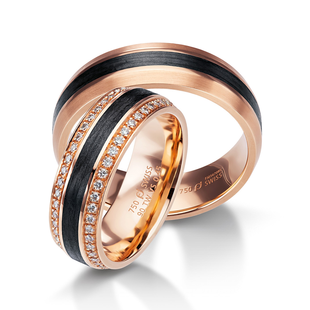 Furrer Jacot Carbon 18ct Rose Gold Wedding Ring (62-53190-0-0 - 71-32190-0-0)