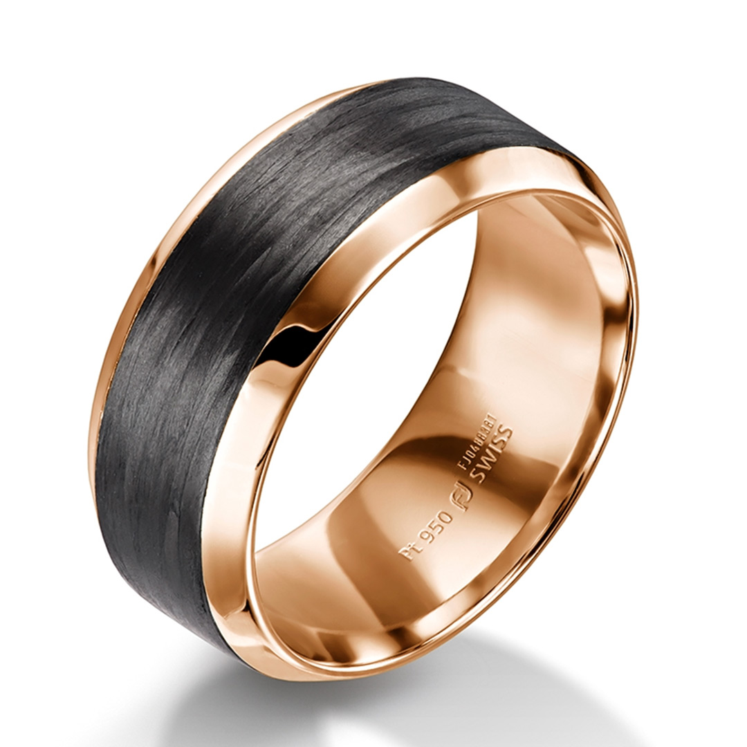 Furrer Jacot Carbon 18ct Rose Gold Wedding Ring (71-29120-0-0)