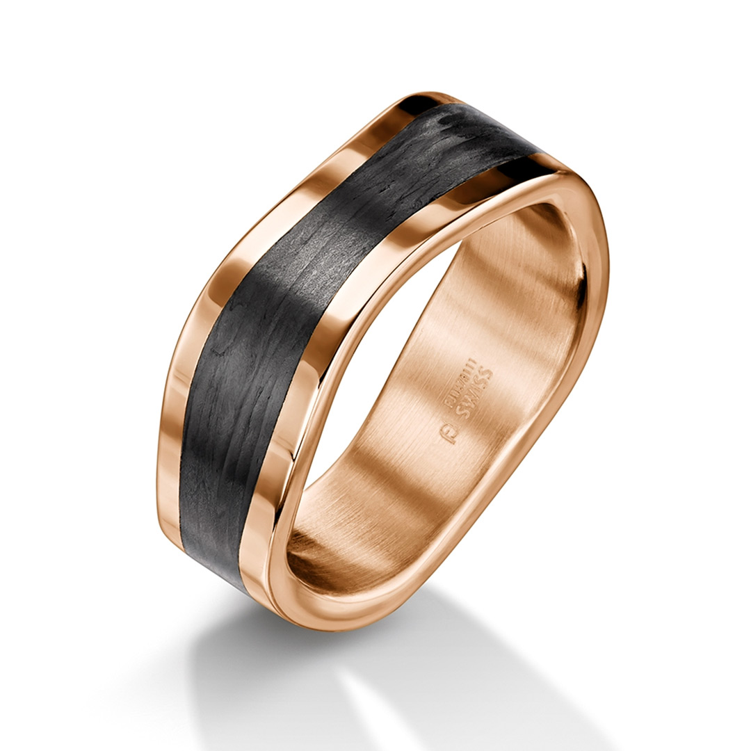 Furrer Jacot Carbon 18ct Rose Gold Wedding Ring (71-29130-0-0)