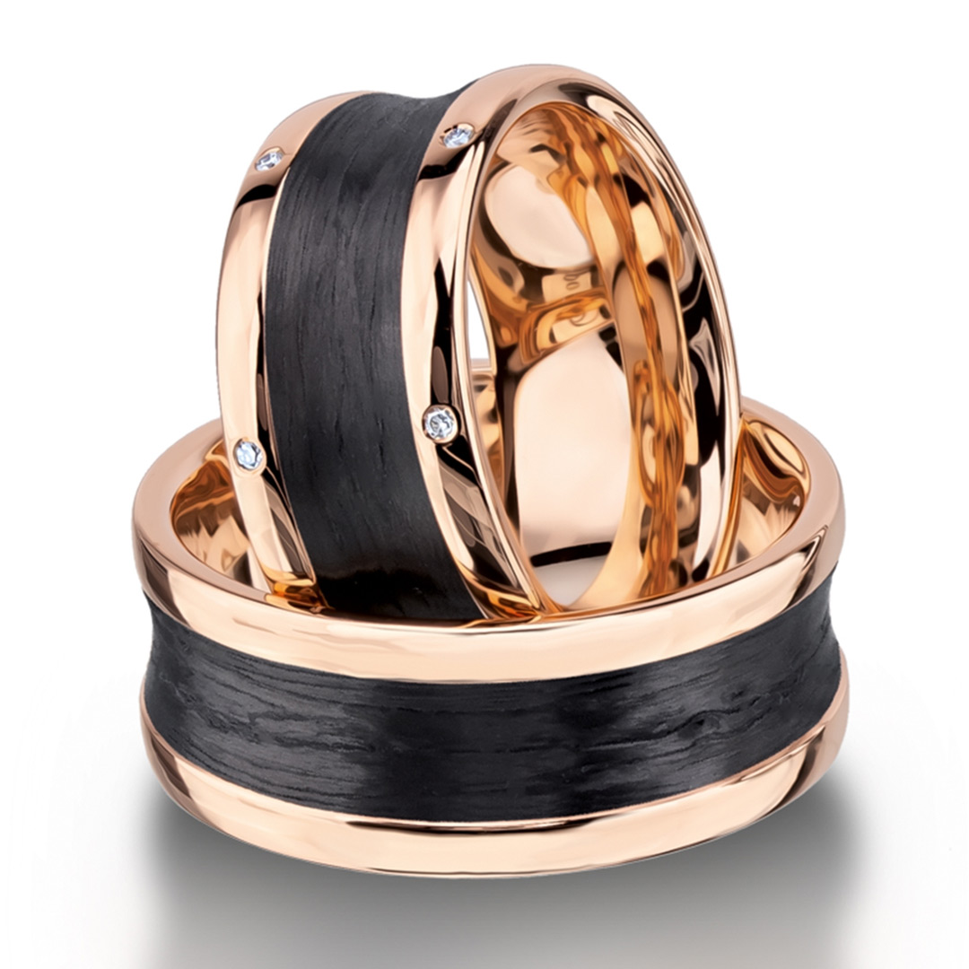 Furrer Jacot Carbon 18ct Rose Gold Wedding Ring (71-84100-0-0 - 71-84100-1-0 - 71-29100-0-0)