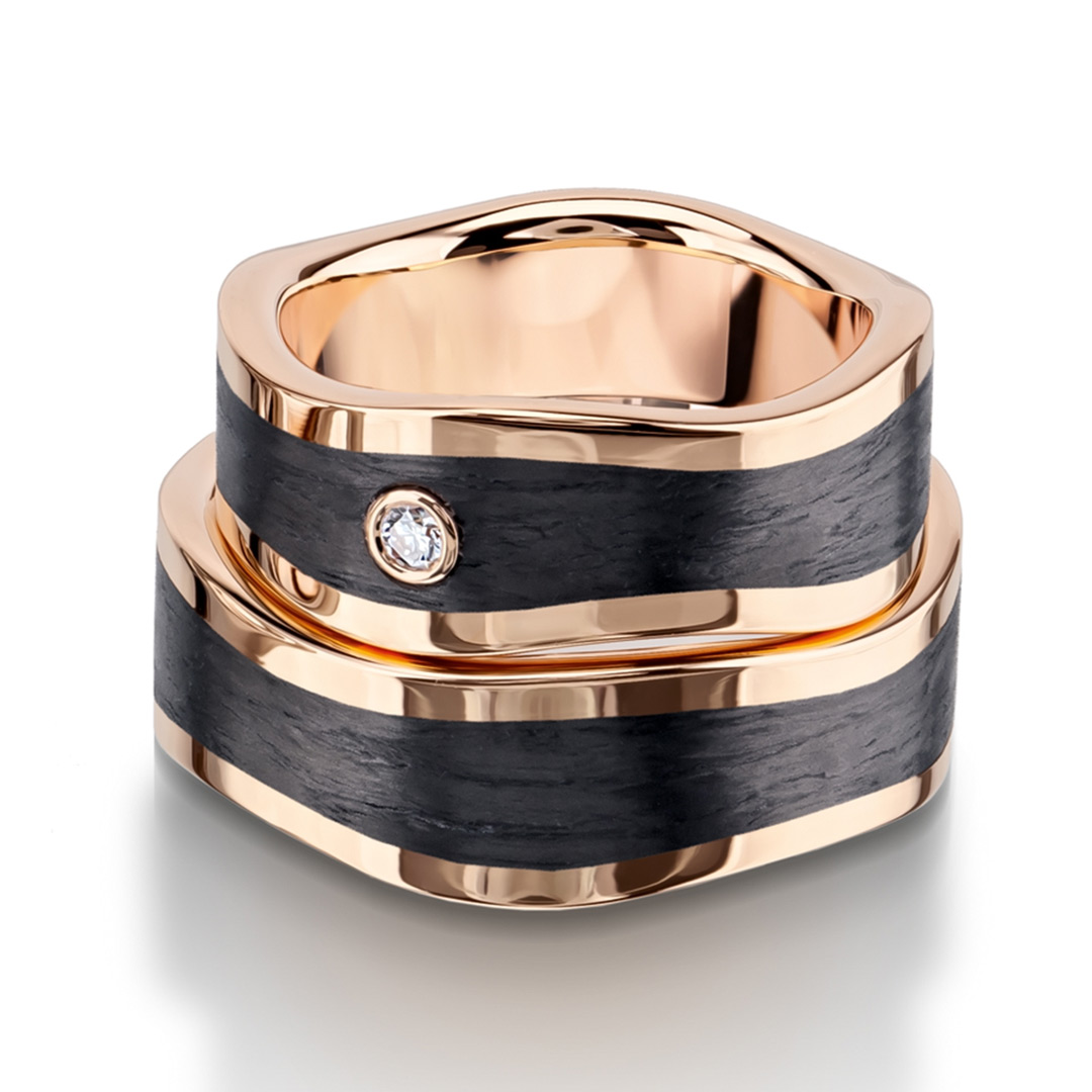 Furrer Jacot Carbon 18ct Rose Gold Wedding Ring (71-84130-0-0 - 71-29130-0-0)