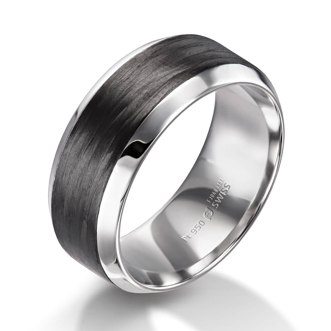 Furrer Jacot Carbon 18ct White Gold Wedding Ring (71-29120-0-0)