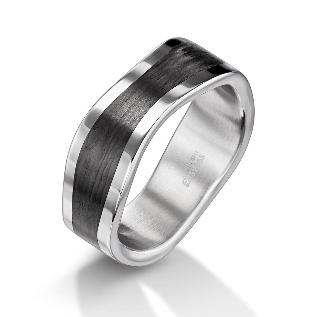 Furrer Jacot Carbon 18ct White Gold Wedding Ring (71-29130-0-0)