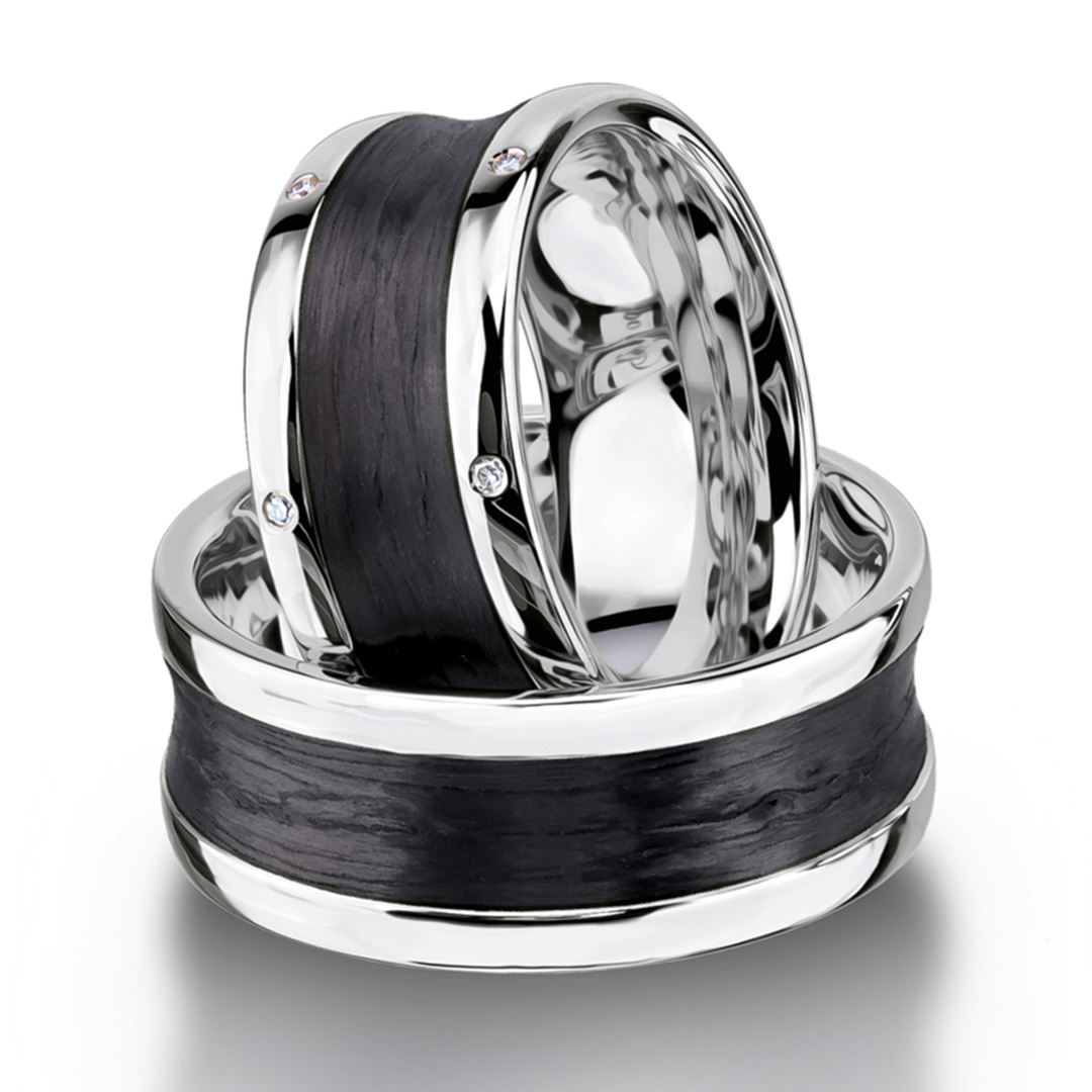 Furrer Jacot Carbon 18ct White Gold Wedding Ring (71-84100-0-0 - 71-84100-1-0 - 71-29100-0-0)