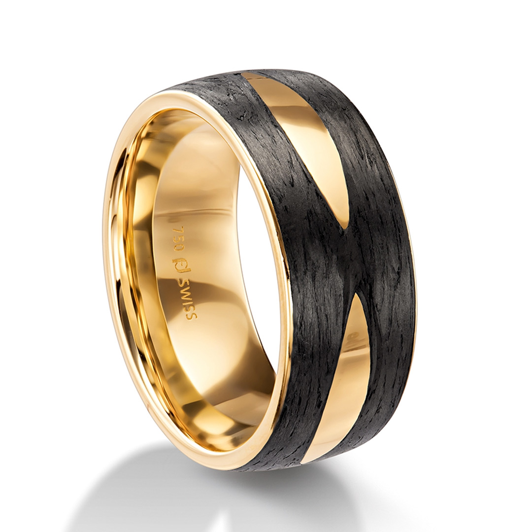 Furrer Jacot Carbon 18ct Yellow Gold Wedding Ring (71-29150-0-0)