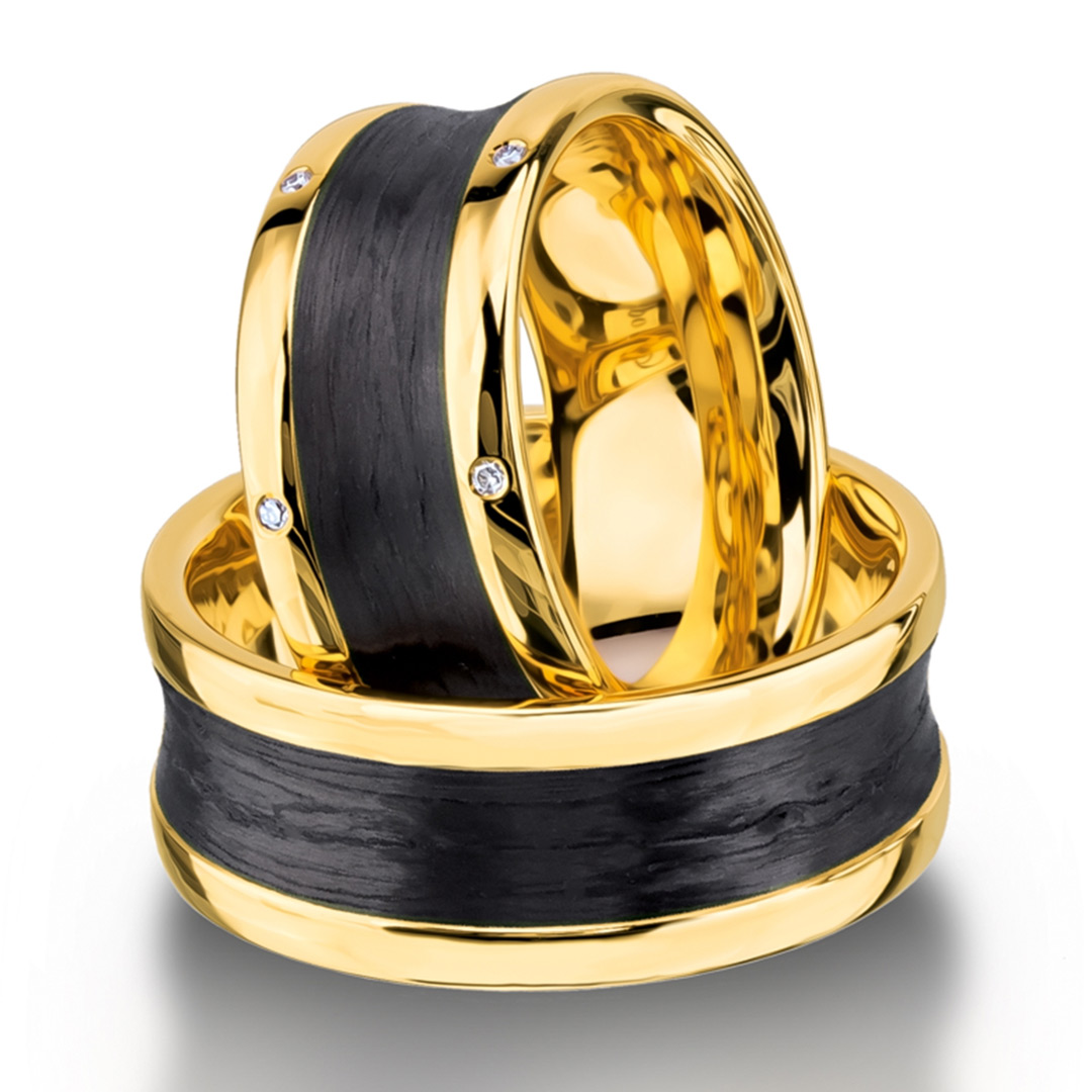 Furrer Jacot Carbon 18ct Yellow Gold Wedding Ring (71-84100-0-0 - 71-84100-1-0 - 71-29100-0-0)