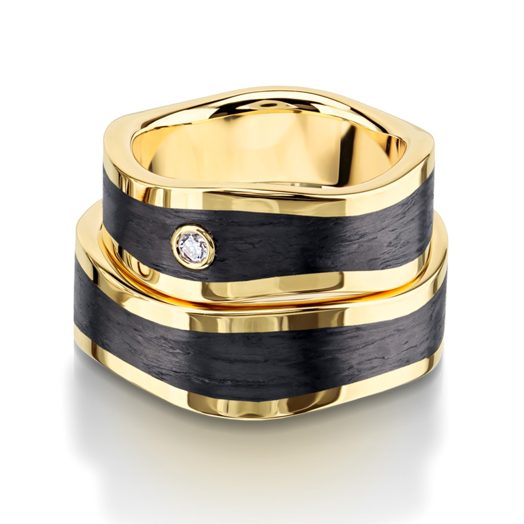 Furrer Jacot Carbon 18ct Yellow Gold Wedding Ring (71-84130-0-0 - 71-29130-0-0)