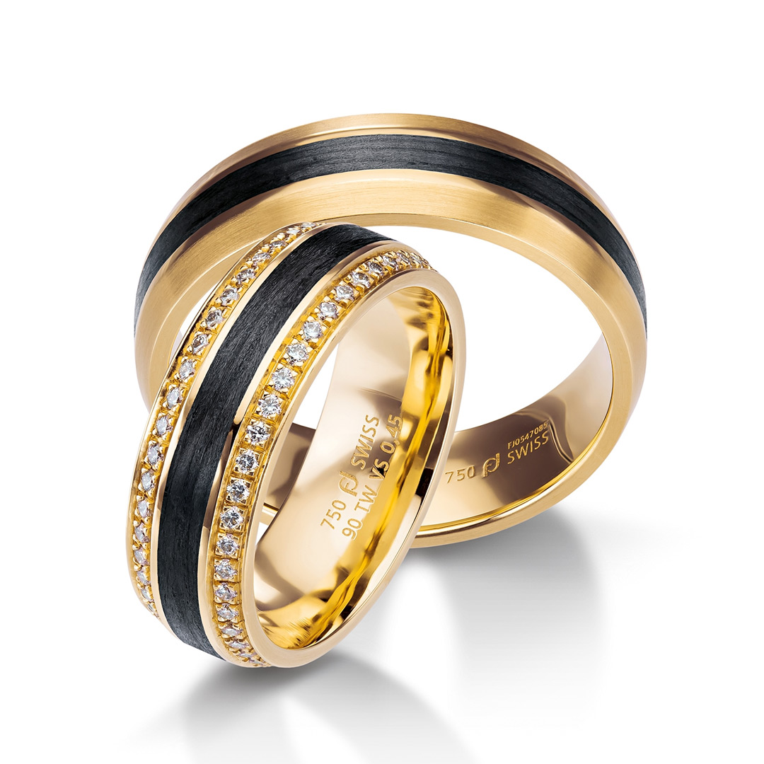 Furrer Jacot Carbon 18ct Yellow Gold Wedding Ring Furrer Jacot Carbon Platinum Wedding Ring (62-53190-0-0 - 71-32190-0-0)