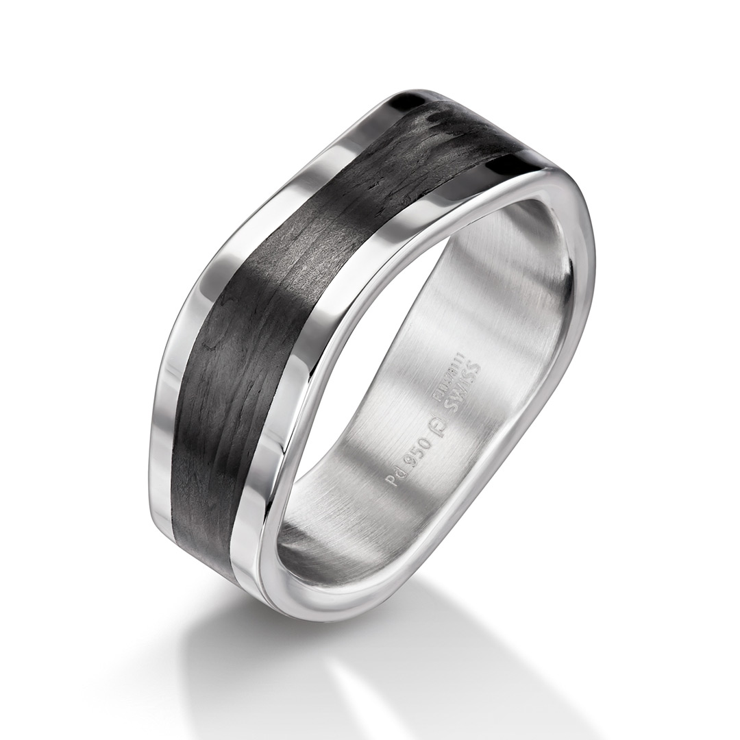 Furrer Jacot Carbon Palladium Wedding Ring (71-29130-0-0)