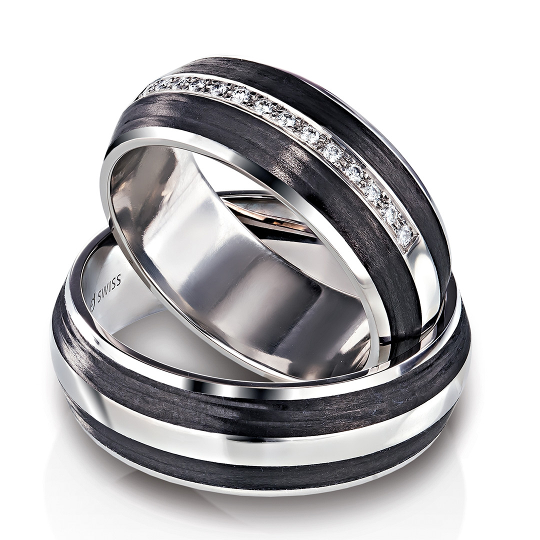 Furrer Jacot Carbon Platinum Wedding Ring (62-53040-0-0 - 61-53040-0-0 - 71-32040-0-0)