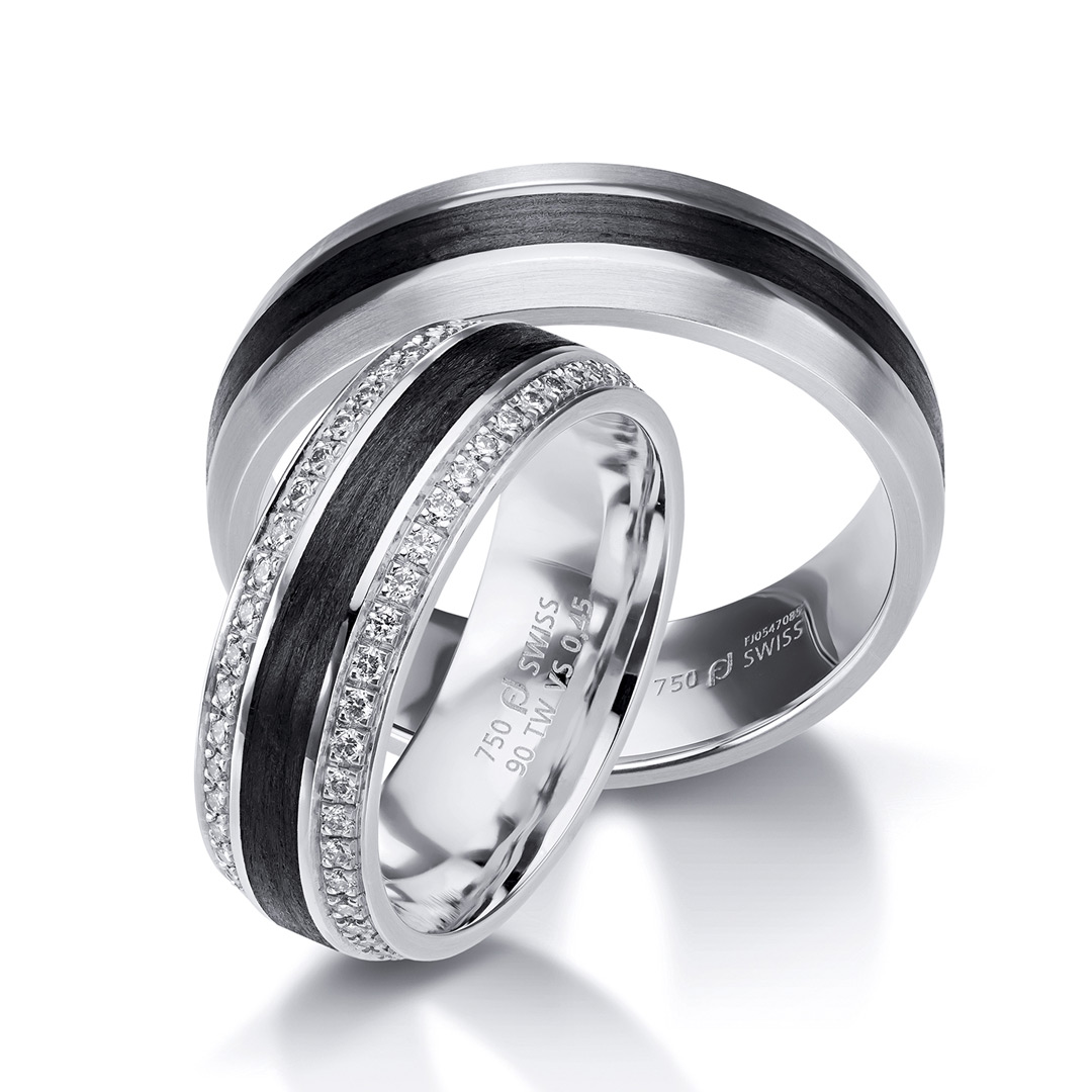 Furrer Jacot Carbon Platinum Wedding Ring (62-53190-0-0 - 71-32190-0-0)