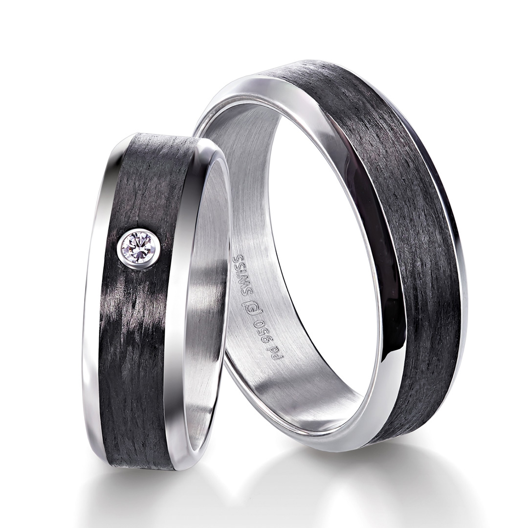 Furrer Jacot Carbon Platinum Wedding Ring (71-84280-0-0 - 71-29280-0-0)