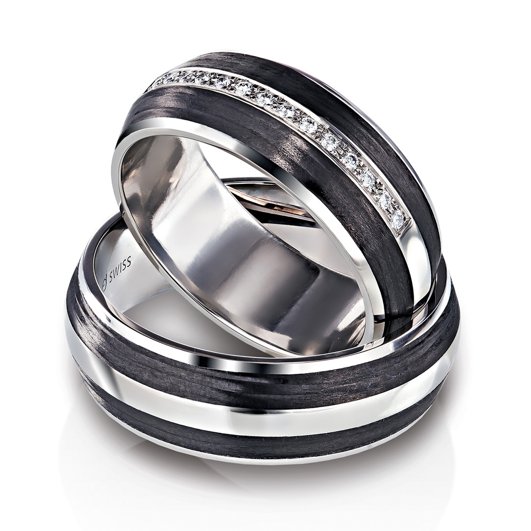 Furrer Jacot Carbon White Gold Wedding Ring (62-53040-0-0 - 61-53040-0-0 - 71-32040-0-0)