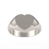 Heart Plate 9ct White Gold Signet Ring