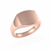 Medium Weight Curved Rectangle Plate 18ct Rose Gold Signet Ring (Side)
