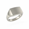 Medium Weight Straight Rectangle Plate Platinum Signet Ring (Side)