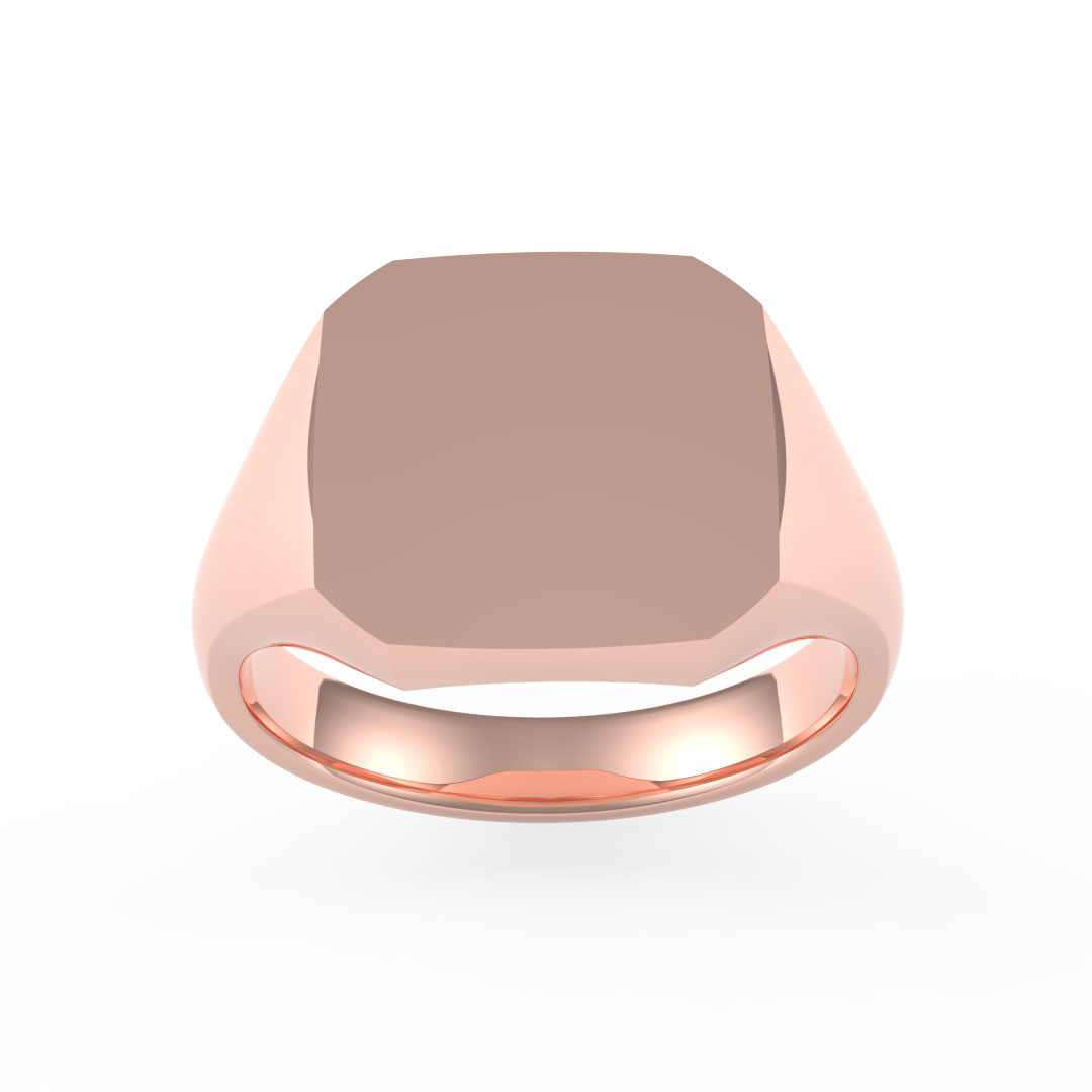 Octagon Plate 18ct Rose Gold Signet Ring