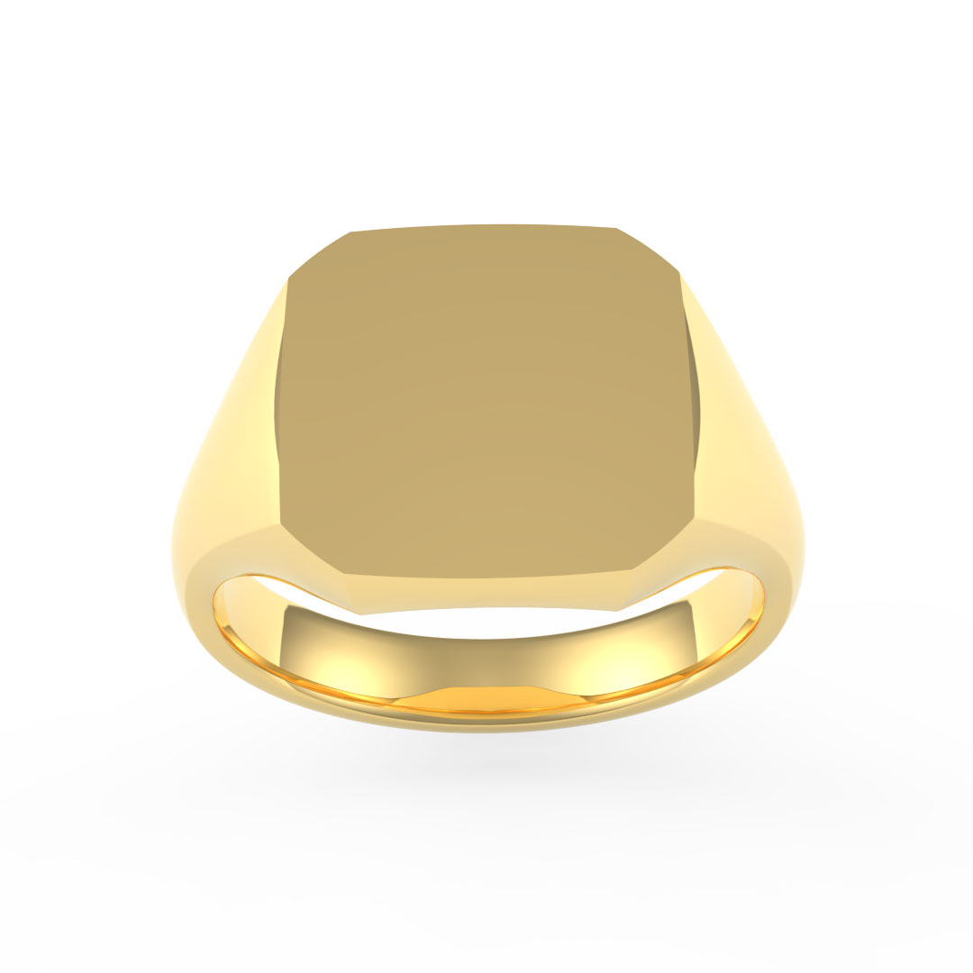 Octagon Plate 18ct Yellow Gold Signet Ring