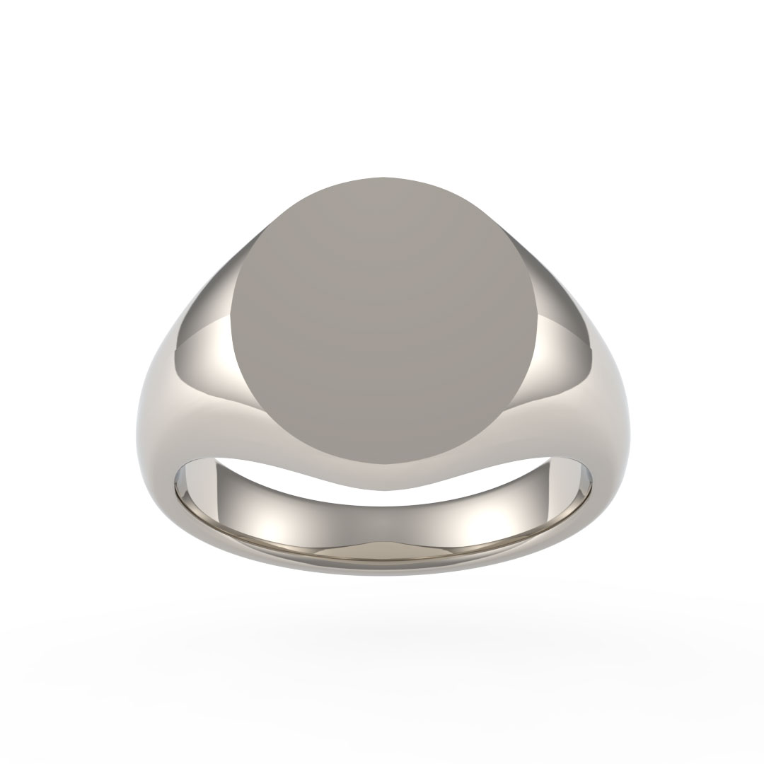 Oval Plate 9ct White Gold Signet Ring