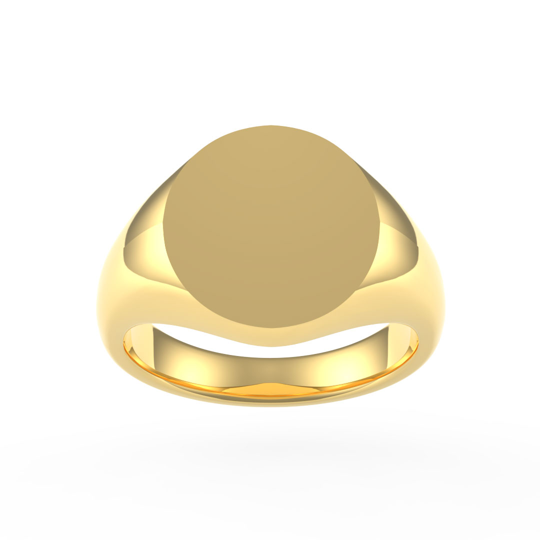 Oval Plate 9ct Yellow Gold Signet Ring