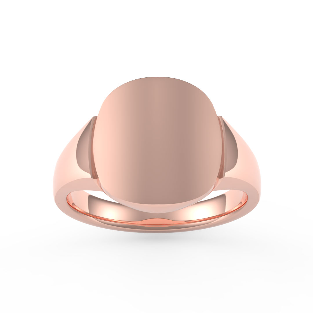 Oval Plate With Edge 18ct Rose Gold Signet Ring