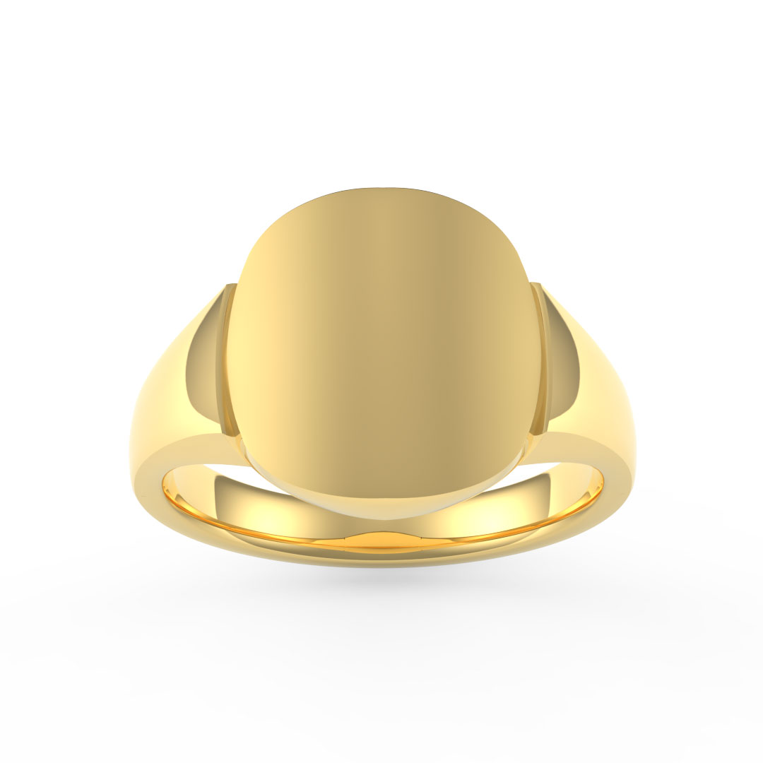 Oval Plate With Edge 18ct Yellow Gold Signet Ring