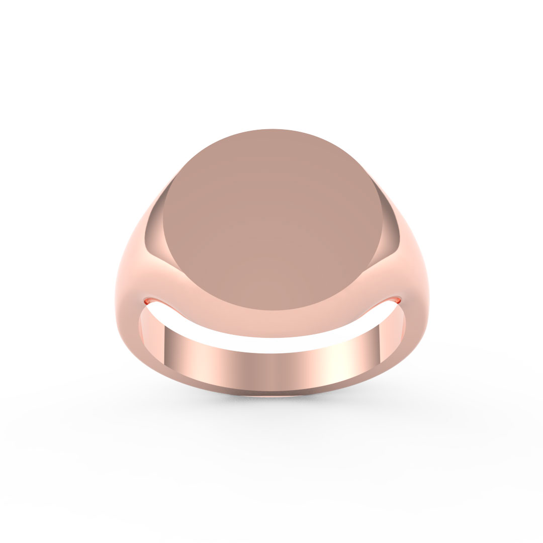 Round Plate 18ct Rose Gold Signet Ring