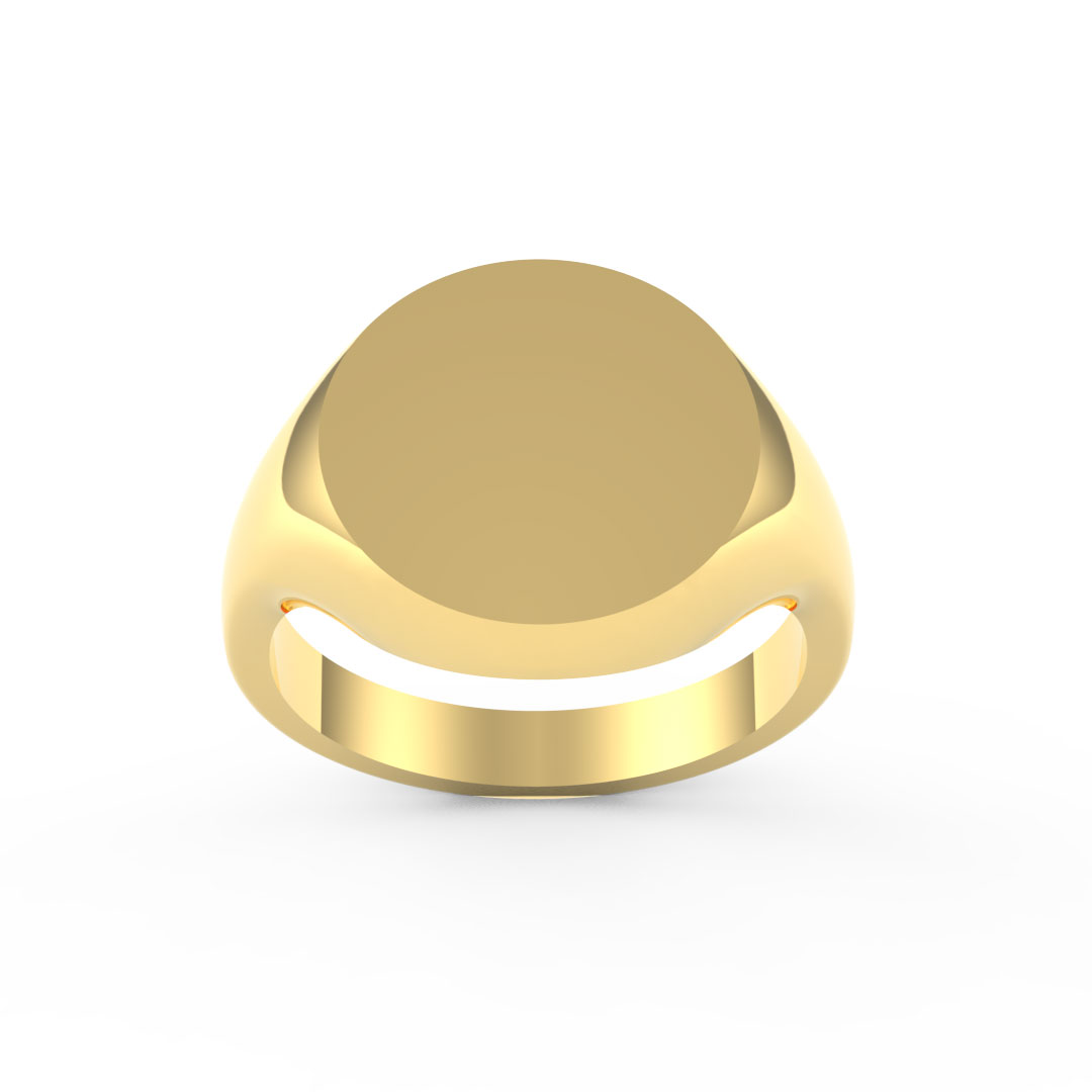 Round Plate 18ct Yellow Gold Signet Ring