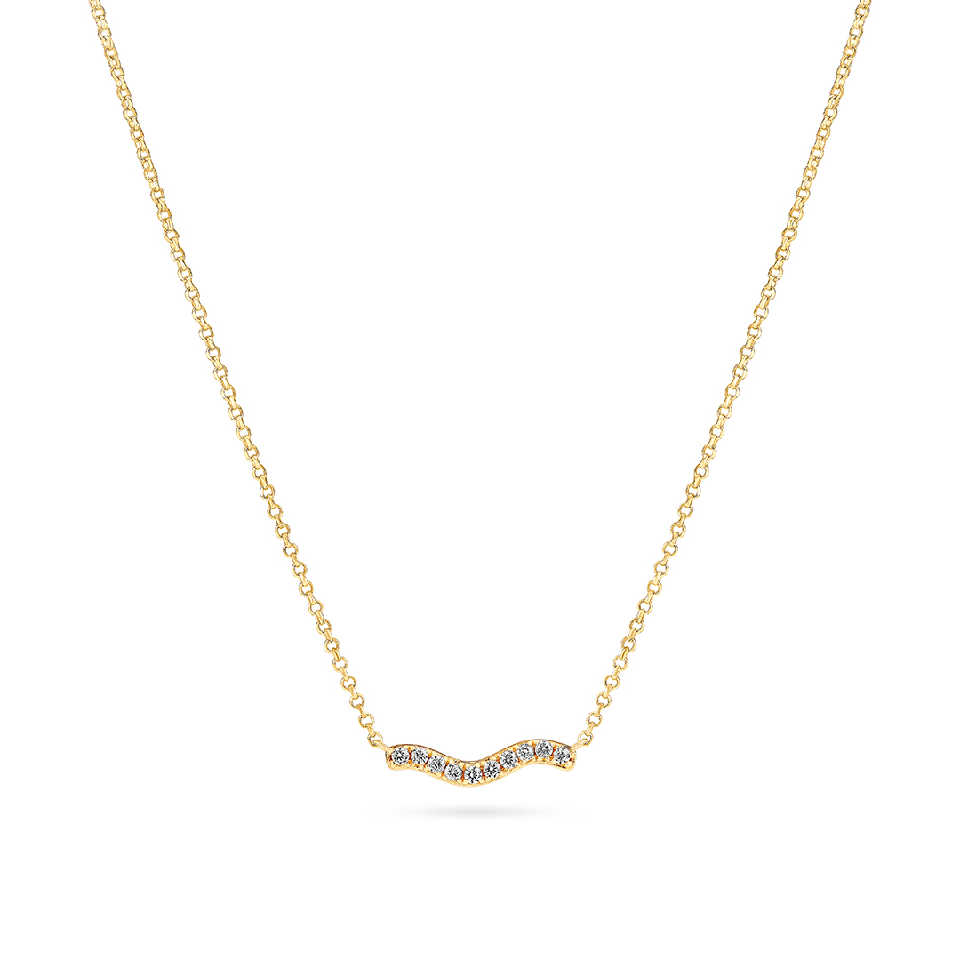 Sif Jakobs Halskæde Ellera Waves Necklace 18ct Yellow Gold