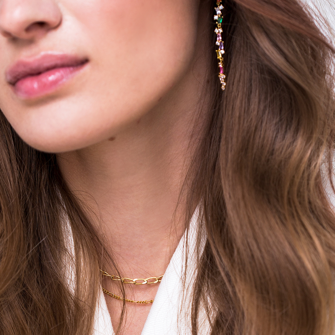 Sif Jakobs Oreringe Antella Lungo Multicoloured Zirconia Earrings Hero