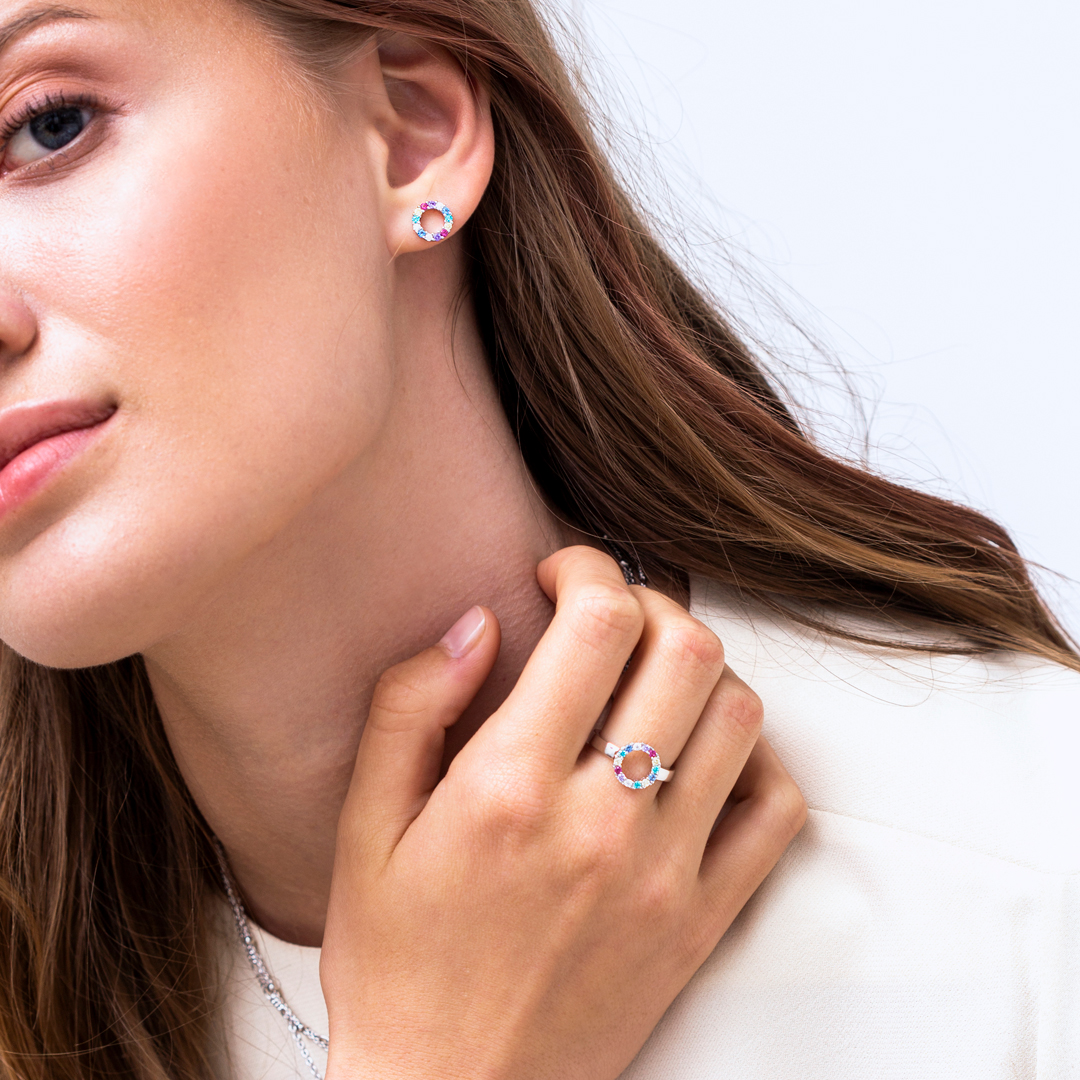 Sif Jakobs Oreringe Biella Uno Multicoloured Zirconia Earrings