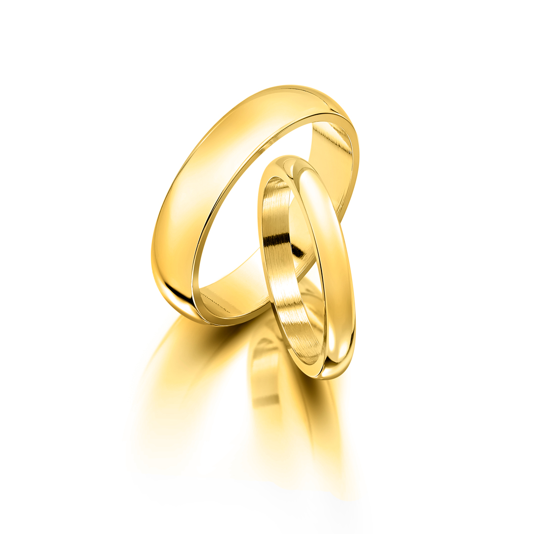 Traditional Court Yellow Gold Wedding Bands