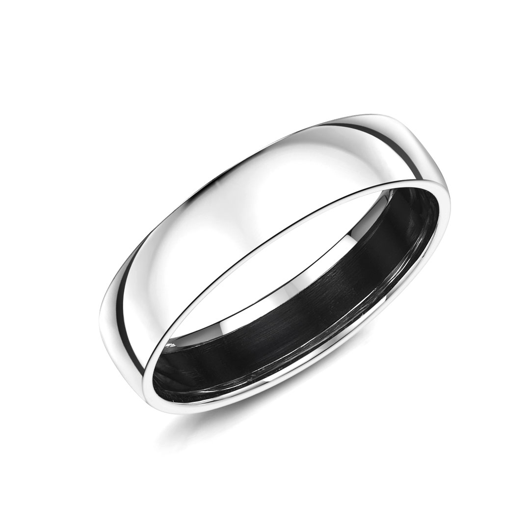 Zirconium Inlay Court Platinum Ring